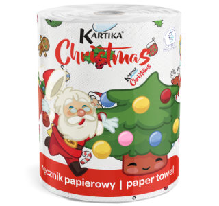 Ręcznik papierowy Kartika Christmas 1 rolka 200 listków 3 warstwy